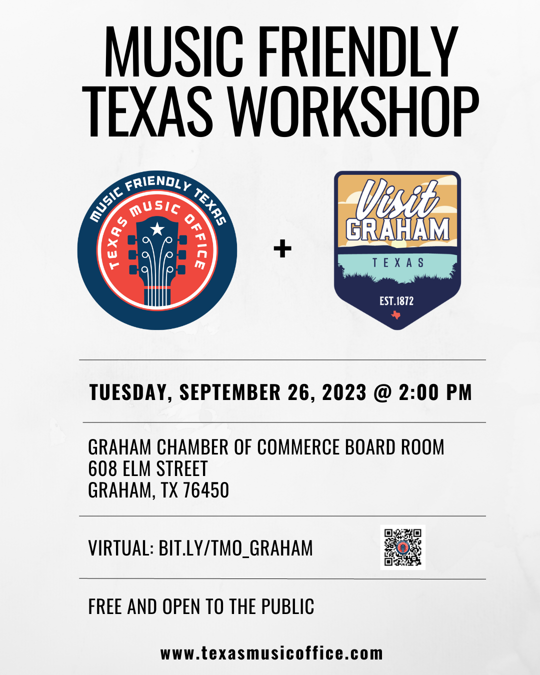 Texas Music Office Announces Graham Music Friendly Texas Community Workshop