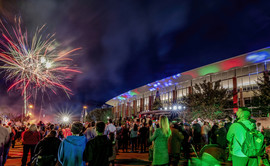 Image of fireworks display at Hurst Tree Lighting event