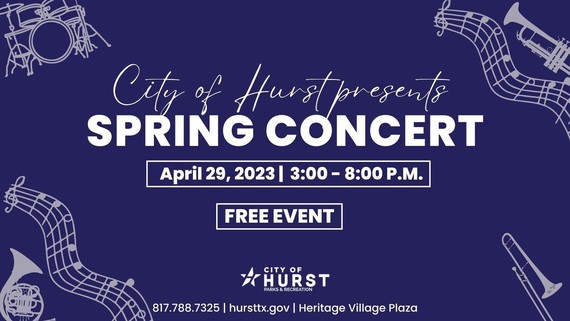 Spring Concert graphic with music notes