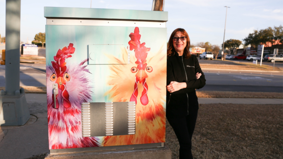 utility box artwork with artist