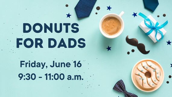 Donuts for Dad with image of coffee