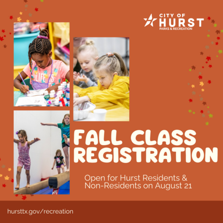 Fall Class registration with images of kids in Recreation Program Classes