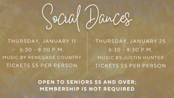 Hurst Senior Activities Center social dances on january 11 and 25, open to seniors 55 and over, membership is not required