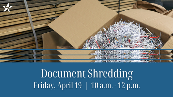 document shredding graphic with images of paper in boxes