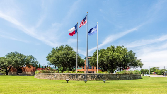 Flags in front of City Hall