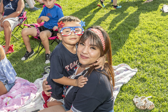 Image of Mother and Son at Fourth of July Stars & Stripes Event