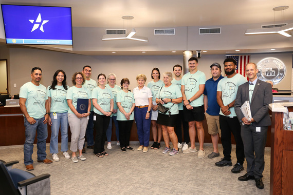 Parks and Recreation Department at the city council meeting that proclaimed July Parks and Recreation Month