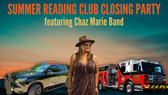 summer reading club closing party with image of chaz marie band