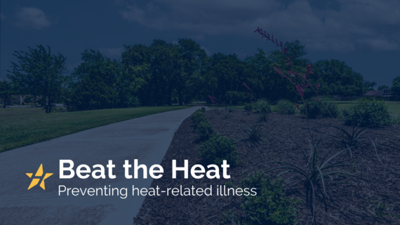 beat the heat image of park walking trail