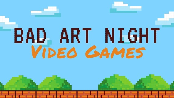 Bad Art Night with Super Mario Bros Scene in background