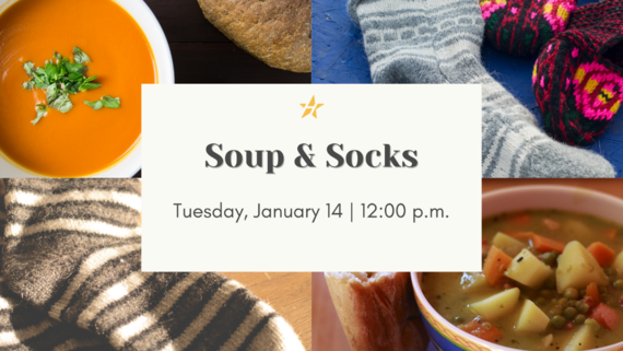 Soup & Socks event graphic