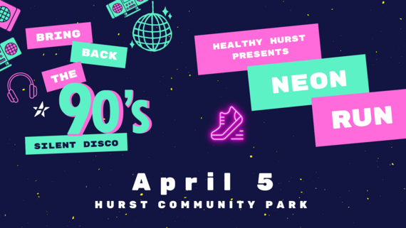 90's Silent Disco and Neon Run event graphic