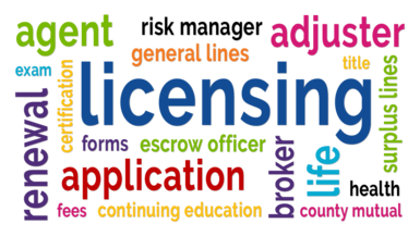 Licensing word cloud