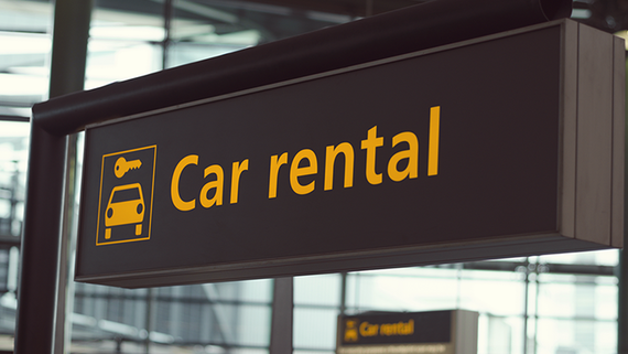 Car rental sign