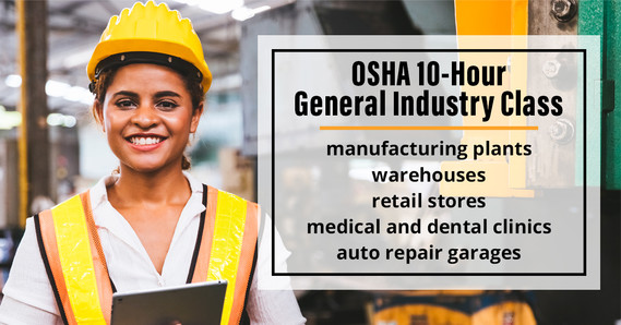 Low Cost Online OSHA 10-Hour General Industry Class