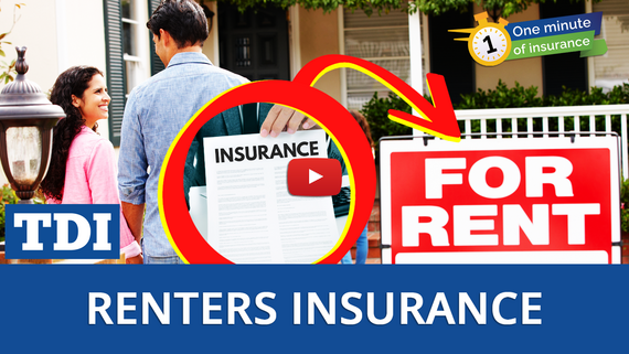 Image of insurance policy pointing to renters sign