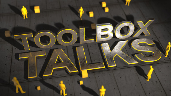 A graphic illustration of the words, "Toolbox Talks."