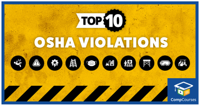 Top 10 OSHA Violations with workplace icons