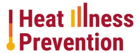 A thermometer is beside the words, "Heat Illness Prevention."