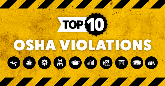 Yellow, black, and white banner which reads, "Top 10 OSHA Violations."