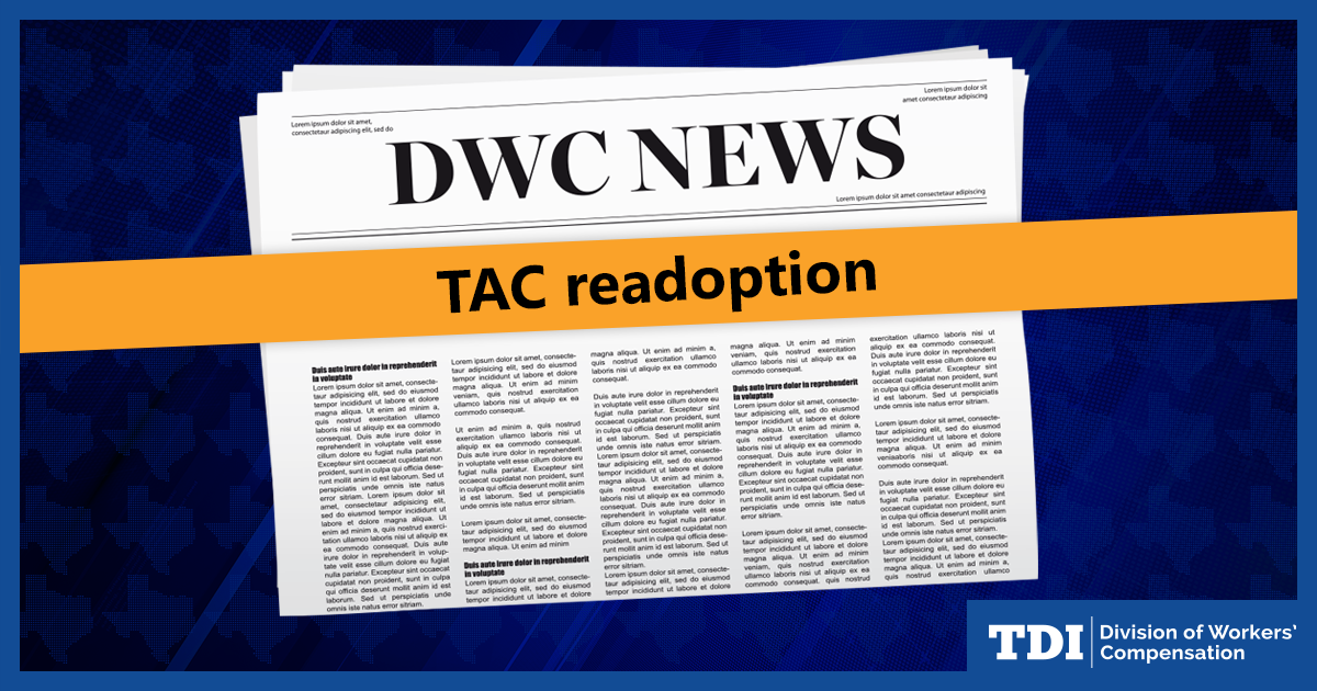 DWC news - TAC readoption