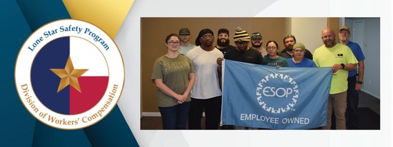 The Lone Star Safety Program logo beside the Laminate Technologies staff.