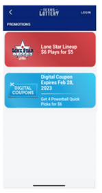 Powerball digital coupon screen 1