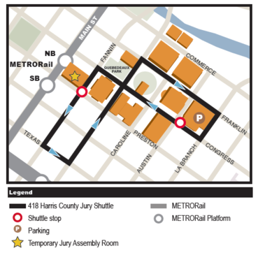 Jury Shuttle Map