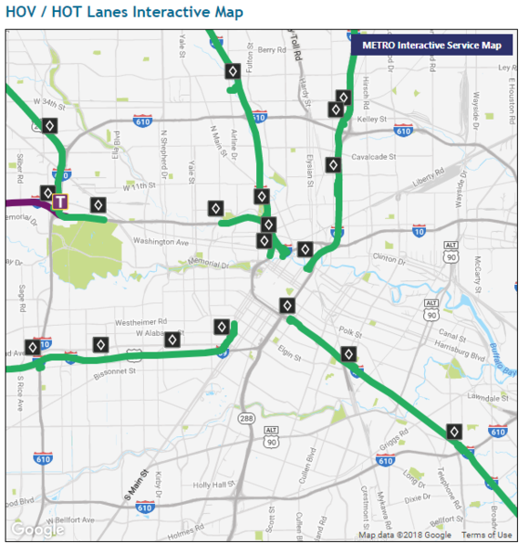 HOV / HOT Lane Map