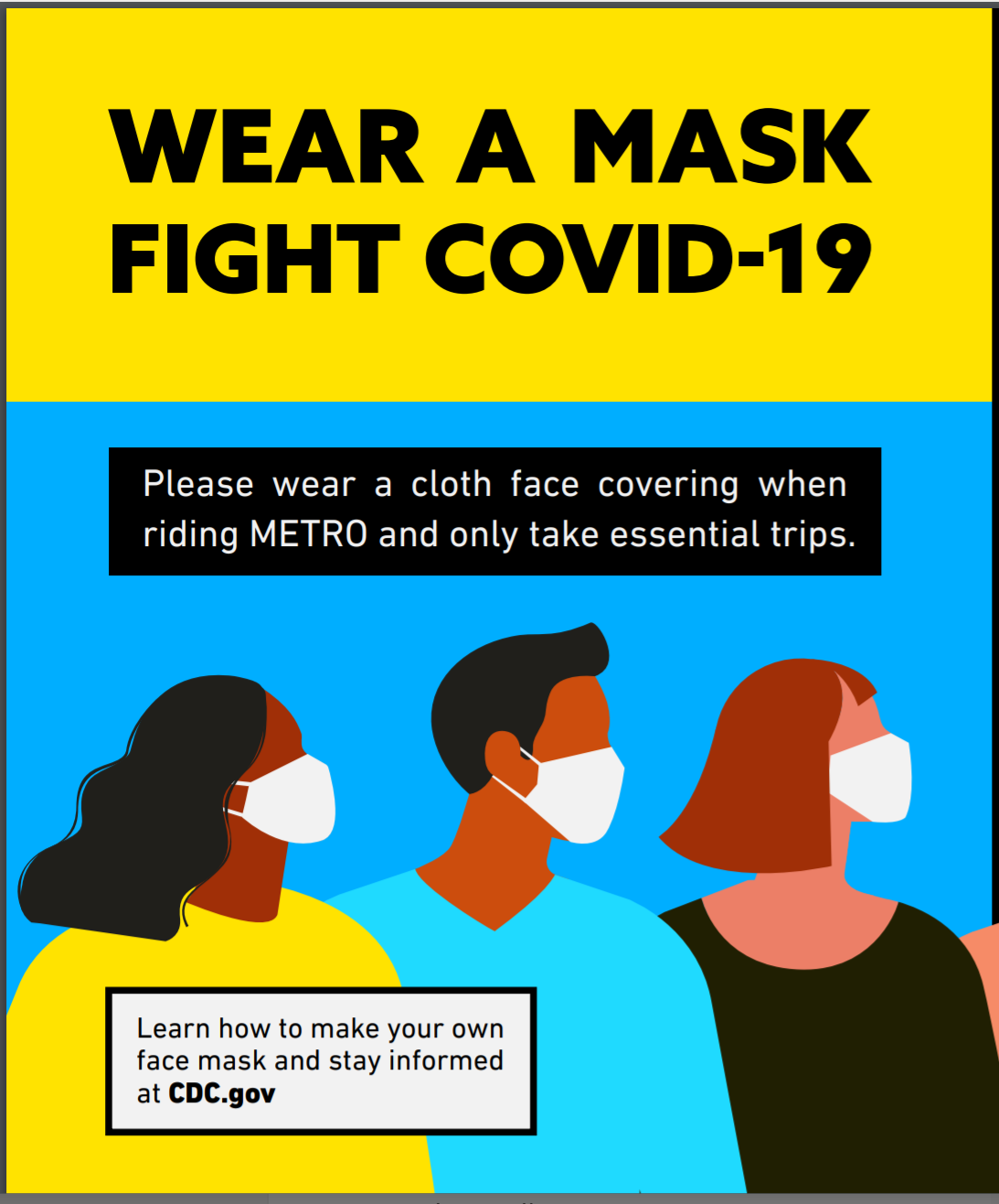 METRO Encourages Riders to Wear Face Coverings