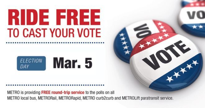 Vote With Ease: METRO Offers Free Rides To The Polls On Election Day