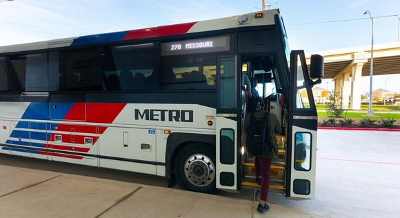 Passenger Boards a Missouri City P&R Bus