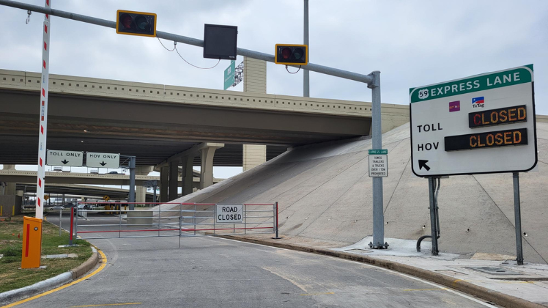 Westpark HOVHOT Entrance Ramp With Closed Sign