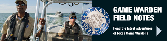 2 Game Wardens in a boat, Game Warden Field Notes link