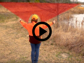 Woman demonstrating the safe-zone-of-fire, video link