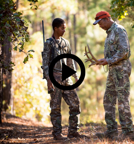 man and son with deer antlers, video link