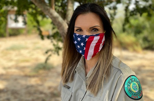 Park ranger with face mask