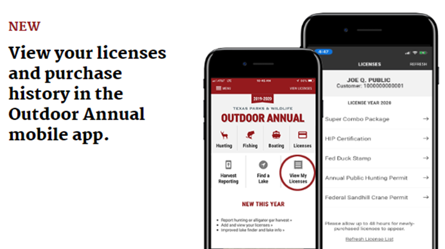 Picture of Outdoor Annual app with fishing license 