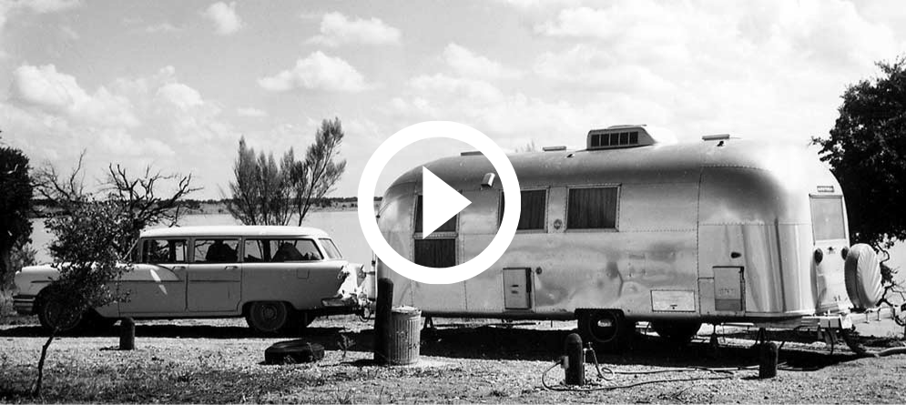 Vintage Airstream trailer and station wagon, video link 