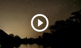 South Llano river night view, moon, with video link 
