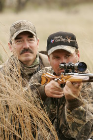 Hunter and guide in the field