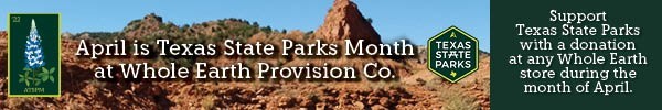 April Texas State Parks month at Whole Earth Provisions, link