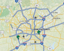 A map of the San Antonio Neighborhood Fishin' locations