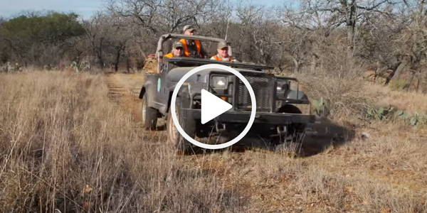 3 men driving a Jeep on a trail at the Mason Mountain WMA.