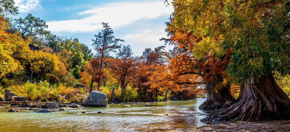 Guadalupe River State Park in fall colors