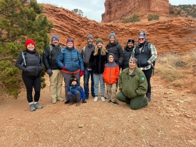 A group of hikers at Caprock Canyons