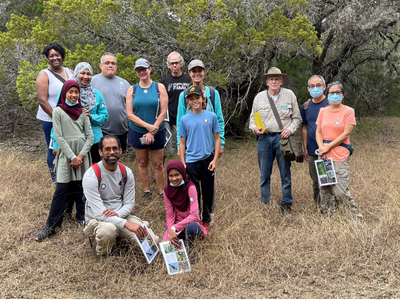 A group of people hiking at Guadalupe River