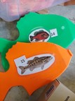 Backyard bass fish with braille labels for Identification