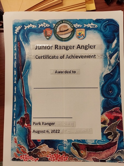 Angler certifications awards in braille