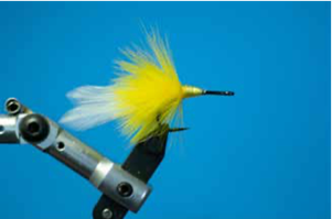 Picture of a yellow fly for catching tarpon